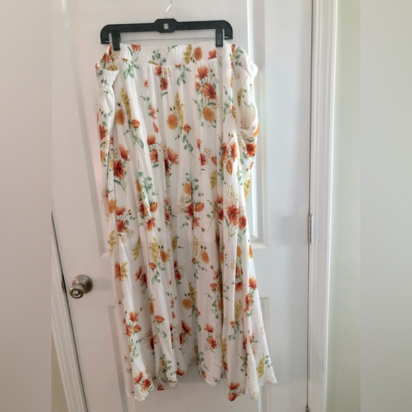 Torrid sz 4 Maxi Washable Gauze Off Shoulder Split Skirt Set NWT - Picture 8 of 8